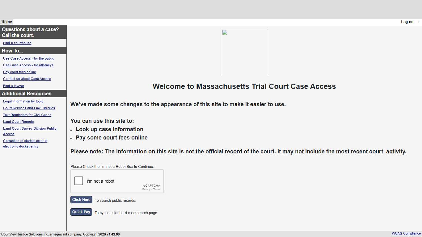 Welcome Page - Massachusetts Trial Court N6
